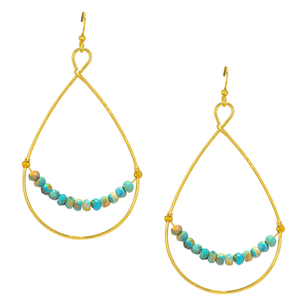 Tear Drop Golden Gate Earrings