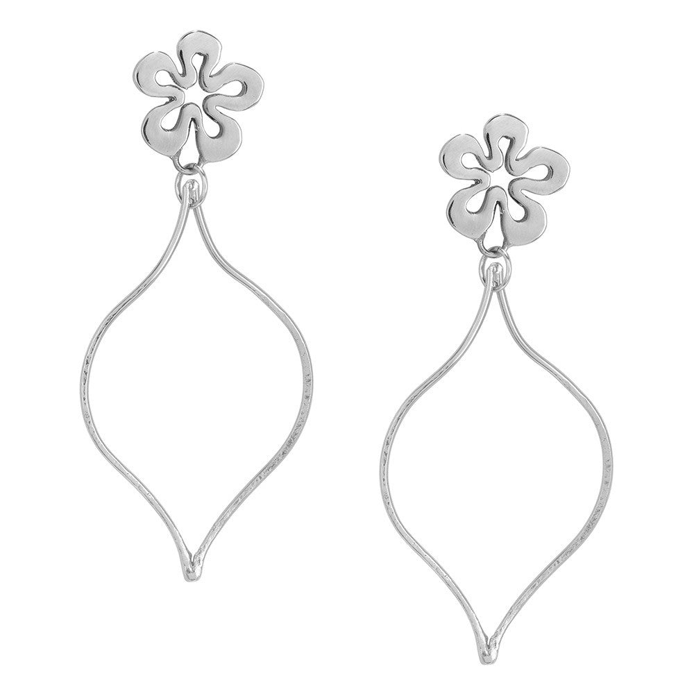 Flower and Tear Drop Earrings